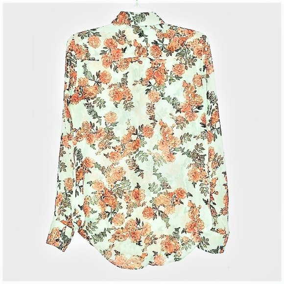 Tops - A NEW DAY Sheer Floral Cottagecore Shirt
